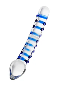 Dvostrani prozirni falus od stakla-20 cm.