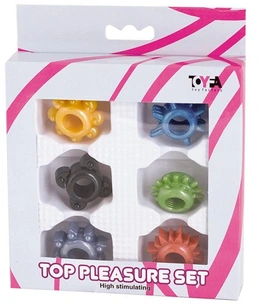 Set raznobojnih prstenova za penis toifa 6 kom, TPE, razni