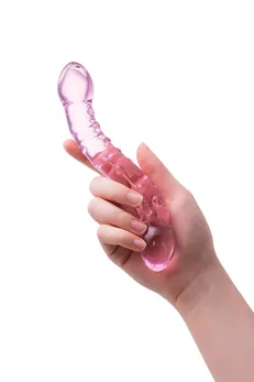 Sekus Glass dvostrani Dildo, staklo, roze, 20,5 cm