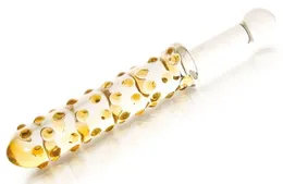 Stakleni Analni falus sa konvexnim tačkama - 24 cm.