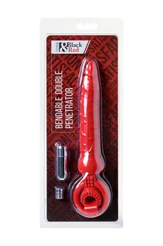 Dodatak za penis Black Red bi TOIFA sa vibracijama, PVC, crvena, 24 cm