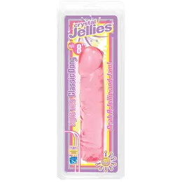 Ružičasti prozirni gel Dildo Sristal Jellies - 20 cm.