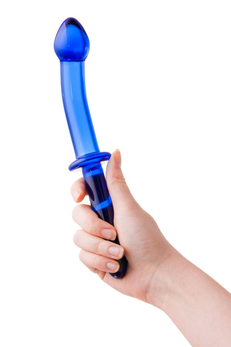 Sekus Glass dvostrani Dildo, staklo, plava, 25 cm