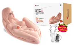 HERA.03+, masturbator žensko telo 3D, tri rupe sa vibracijama rotacije i glasa