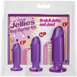 Set od tri ljubičasta analna dildoa Cristal Jellies Anal Starter Kit