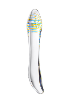 Stakleni prozirni dildo sa dvobojnim vrhom - 22 cm.