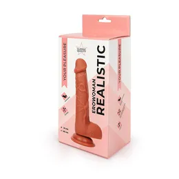 Dildo l radnog dela 140 mm d 34 mm, boja mulat, silikon art. ER-30051