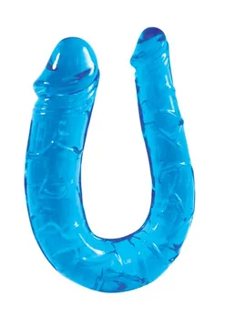 Dvostrani Dildo dvostruke glave Double Dong plave boje-29,8 cm