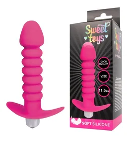 Rozova analna vibrovtulka elka sa ograničivačem 11,5 sm.