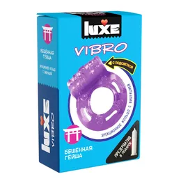 Lila erekcija vibrokolco Luxe VIBRO besna gejša + kondom