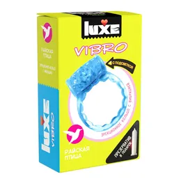 Plava erekcija Vibrokolco Luke vibro Rajska ptica + kondom