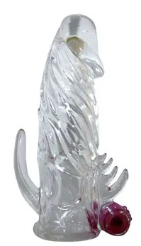 Zatvorena prozirna vibraciona podloga za penis Cristal Sleeve Vibe-12 cm.