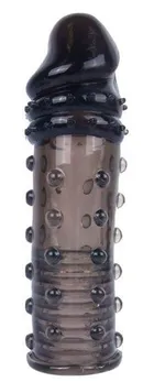 Crna mlaznica za penis sa pupčanicama-15 cm.