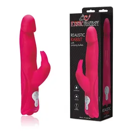 Ružičasti silikonski vibrator Jumping Bullets sa motorima .