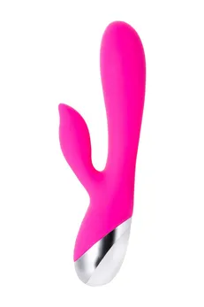 Vibrator sa L'eroina klitoralnim stimulatorom, silikon, roze, 19 cm
