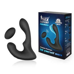 Crni silikonski vibracioni masažer prostate sa daljinskim upravljačem