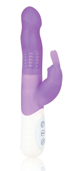 Ljubičasti silikonski vibrator sa klitoralnim procesom .