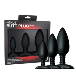 Set od 3 crne analne čaure Nekus Butt Plug trio set