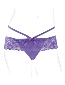 Ljubičaste gaćice sa vibracijama i Crotchless panti Thrill-Her daljinskim upravljačem