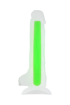 Dildo, sjaj u mraku, Beiond bi Toifa, Vade Glov, silikon, providan, 20 cm