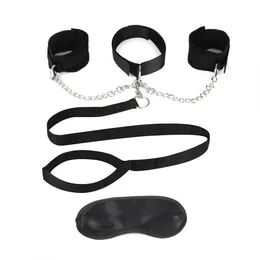 Crna ogrlica sa lisicama i povodcem Collar cuffs Leash set