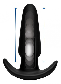 Crna analna vibraciona proba Kinetic Thumping 7X Medium Anal Plug-13,3 cm.