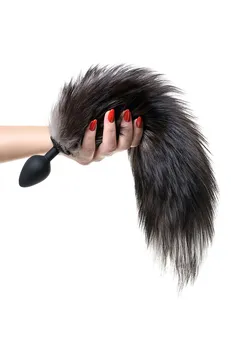 Analna glavčina sa repom crne lisice srednje crne 8 cm