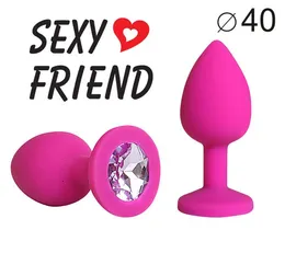 Čaura analna fuxija, kristalna boja svetlo ljubičasta, silikon, l 80 mm, d 35 mm, art. SF-70290-15