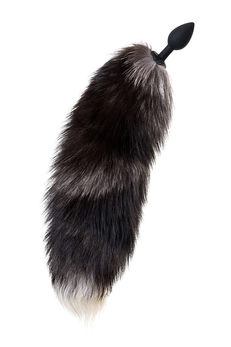 Analna čaura sa repom crne lisice Popo Pleasure bi TOIFA, s, silikon, Crna, 45 cm, Ø 2,7 s