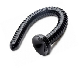 Crni Analni stimulator gigant Hosed Ribbed Anal Snake Dildo 50,8 cm.
