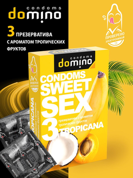 Domino Sveet sek oralni sex kondomi sa aromom tropskog voća - 3 kom.