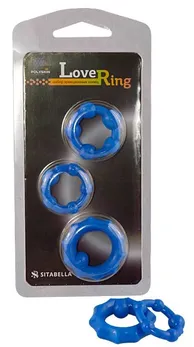 Set od 3 plava reljefna prstena za erekciju