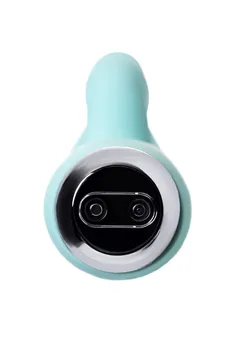 Vibrator sa klitoralnim stimulatorom i uvulom, Joss Milo, silikon, cijan, 20 cm