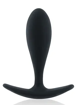 Crni glatki Analni čep sa graničnom bazom-9 cm.
