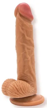 Dildo kafe na usisnoj čaši Steadfast - 18,9 cm.