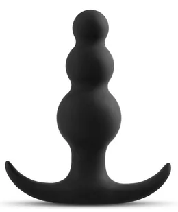 Crni oblikovani Analni čep Beaded plug - 7,6 cm.