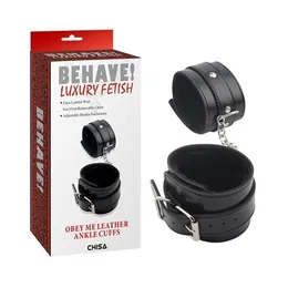 Crni okovi na nogama obey me leather ankle cuffs