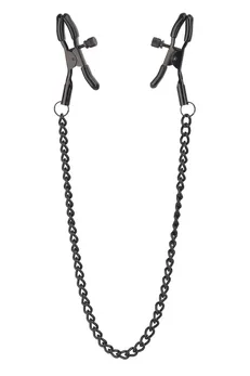 Crne kopče na bradavicama na lancu Deluke Nipple Clamps
