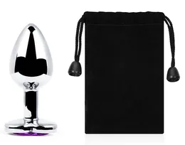 Analna Srebrna čaura, L 80 mm d 34 mm, težina 85 g, boja kristala ljubičasta umetnost. MCH-04