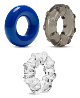 Set od 3 prstena za erekciju Triple Stretch 3 Pack Cock Rings
