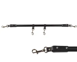 Crni metalni odstojnik sa kožnim trakama i karabinerima - 50 cm.