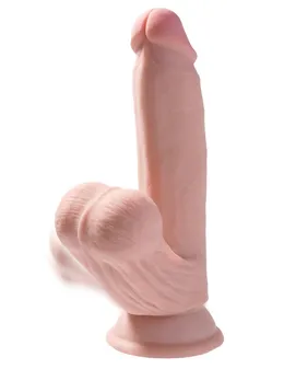 Telesni dildo na usisnoj čaši 7 Triple Densiti sa pokretnom skrotumom-17,8 cm.