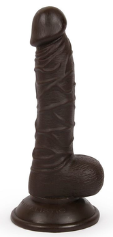 Braon realistični dildo na usisnoj čaši-19,5 cm.