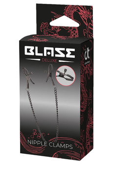 Crne kopče na bradavicama na lancu Deluke Nipple Clamps