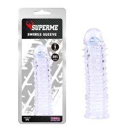 Prozirni dodatak za penis Svirls Sleeve - 16 cm.