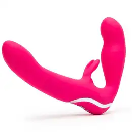 Svetlo roze bezremne strapon Rechargeable Vibrating Strapless Strap-On