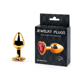 Analna zlatna čaura, l 70 mm d 28 mm, Težina 50 g, kristalna boja Rubin art. SCHG-14