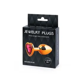 Analna zlatna čaura, l 70 mm d 28 mm, Težina 50 g, kristalna boja Rubin art. SCHG-14