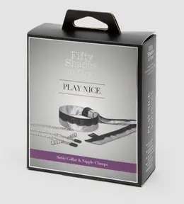 Satenska ogrlica sa kopčama za bradavice Plai Nice