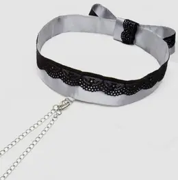 Satenska ogrlica sa kopčama za bradavice Plai Nice